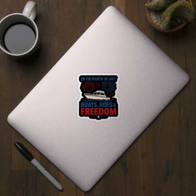 Boats, Hoes & Freedom Funny Fourth of July Party by ArtistTee ⭐⭐⭐⭐⭐
